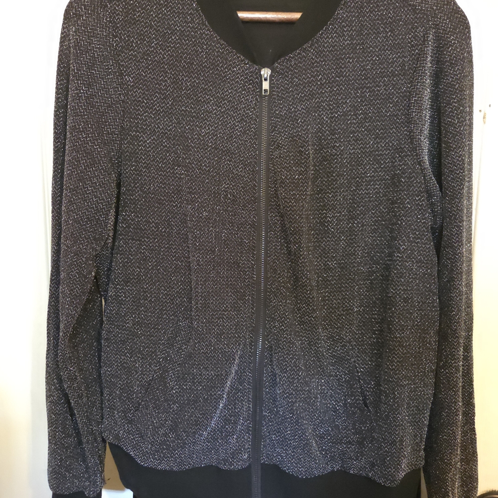 Torrid Black And Silver Patterned Jacket - image 1